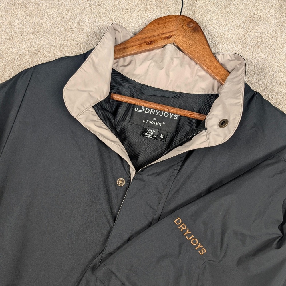 FootJoy DryJoys Jacket Mens Medium Black Short Sleeve Golf Windbreaker Pullover